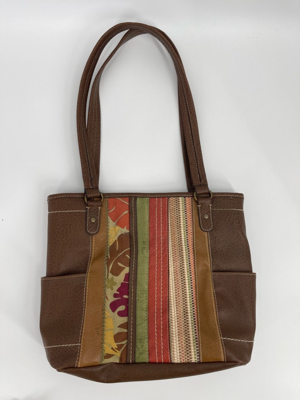 Brown Shoulder Purse with Patchwork Cottagecore Boho Chic Vintage Y2K Eclectic